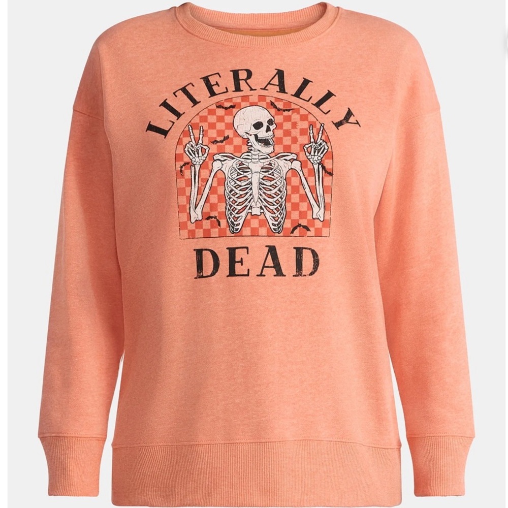 Literally Dead Graphic Fleece Halloween Sweatshirt